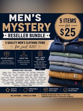 Men’s Mystery Reseller Bundle 5 Pieces $25